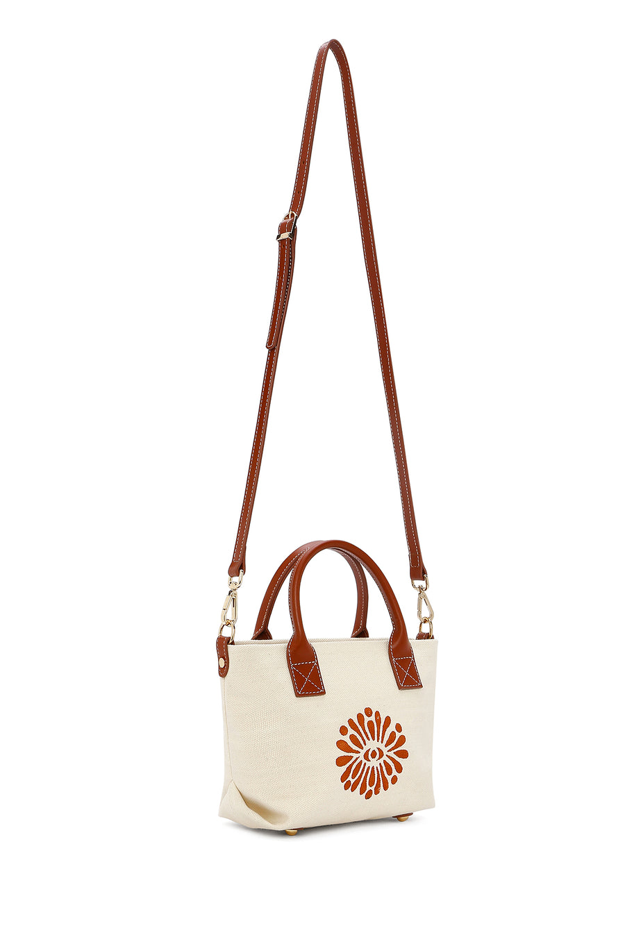 Kastamonu Stone Print Women's Brown Long Strap Patterned Mini Handbag