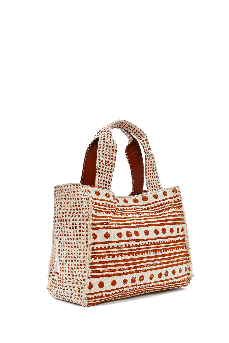 Kastamonu Stone Print Women's Brown Long Strap Patterned Handbag
