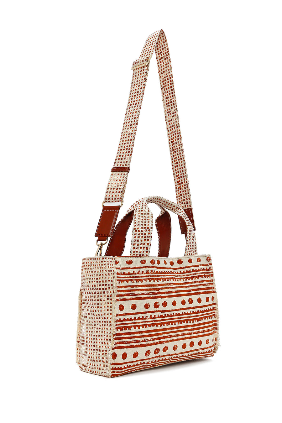 Kastamonu Stone Print Women's Brown Long Strap Patterned Handbag