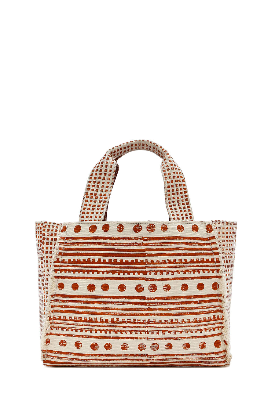 Kastamonu Stone Print Women's Brown Long Strap Patterned Handbag