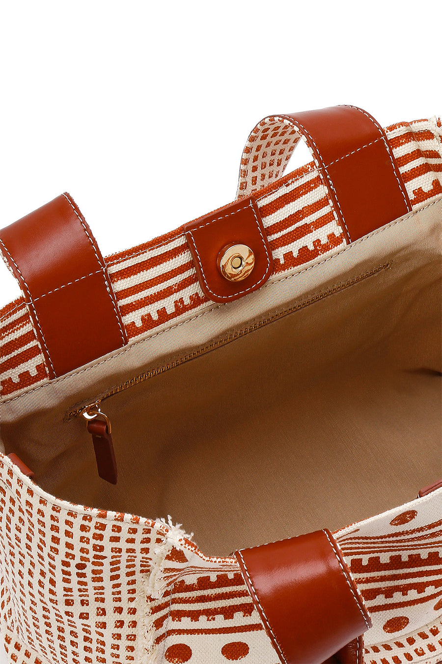 Kastamonu Stone Print Women's Brown Long Strap Patterned Handbag