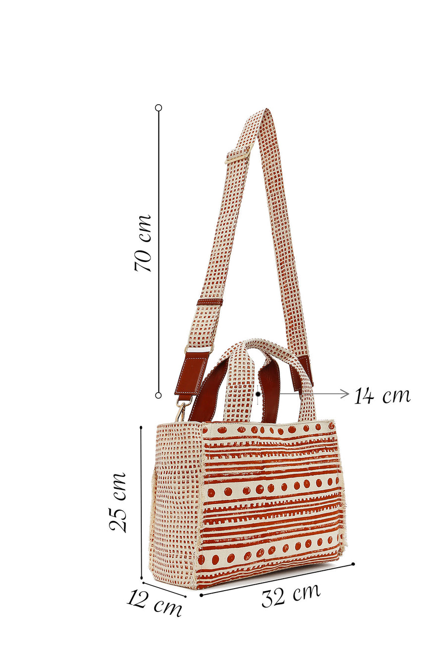 Kastamonu Stone Print Women's Brown Long Strap Patterned Handbag