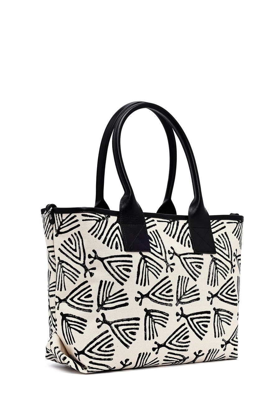 Kastamonu Stone Print Women's Black Long Strap Patterned Fabric Shoulder Bag