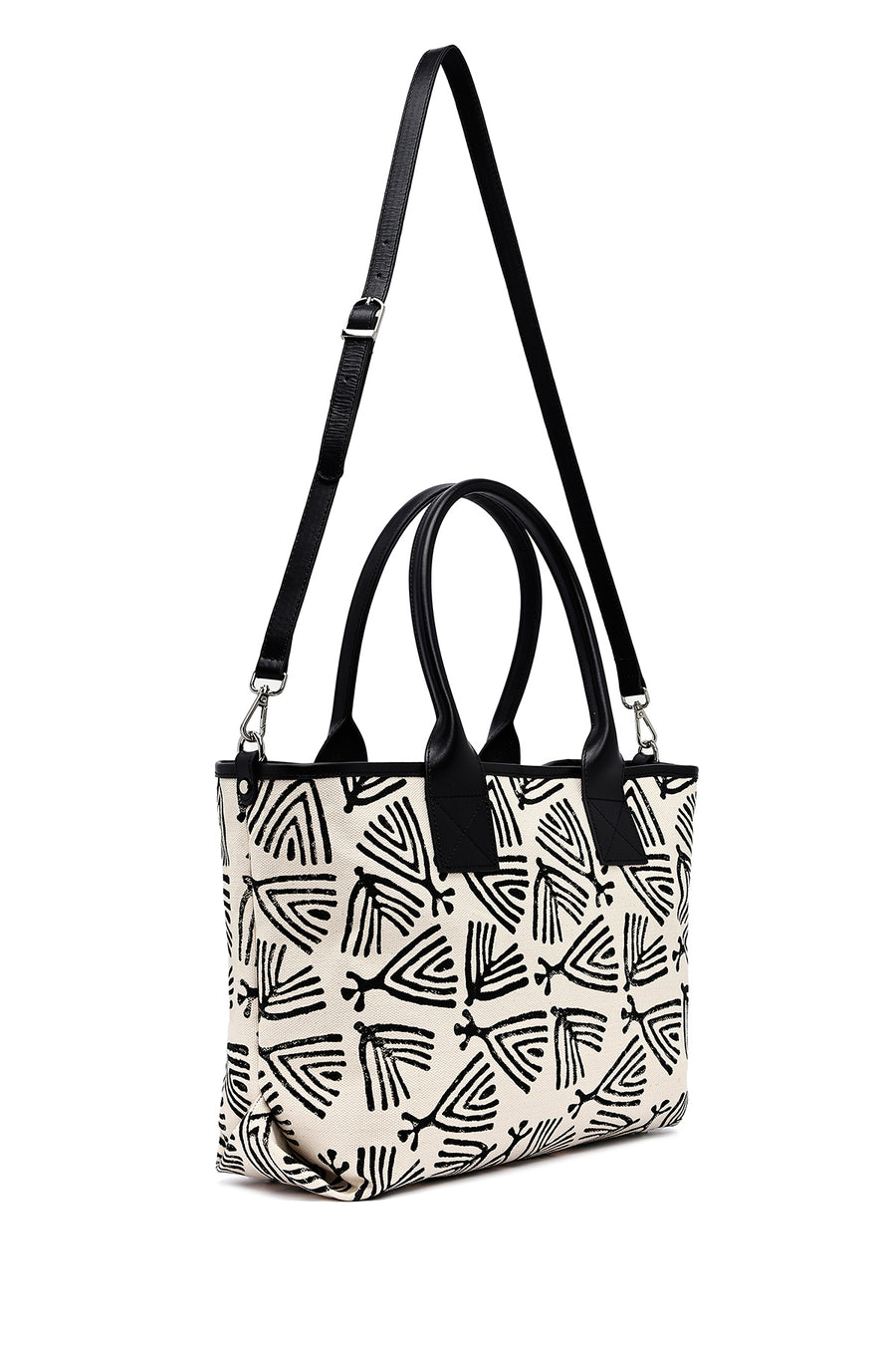 Kastamonu Stone Print Women's Black Long Strap Patterned Fabric Shoulder Bag