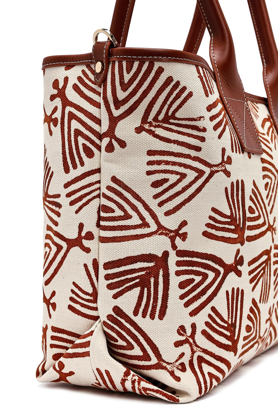 Kastamonu Stone Print Women's Tan Long Strap Patterned Fabric Shoulder Bag