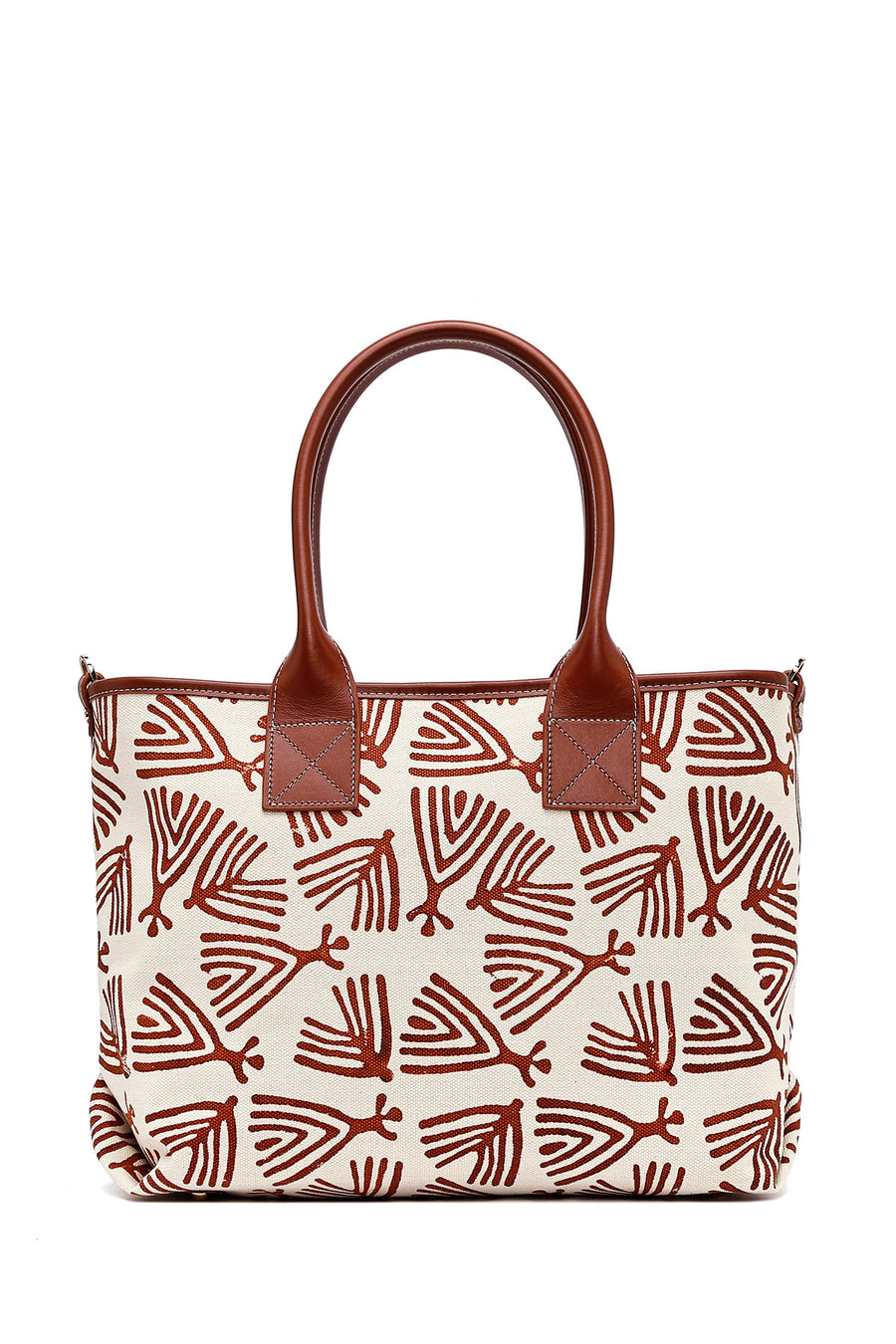 Kastamonu Stone Print Women's Tan Long Strap Patterned Fabric Shoulder Bag
