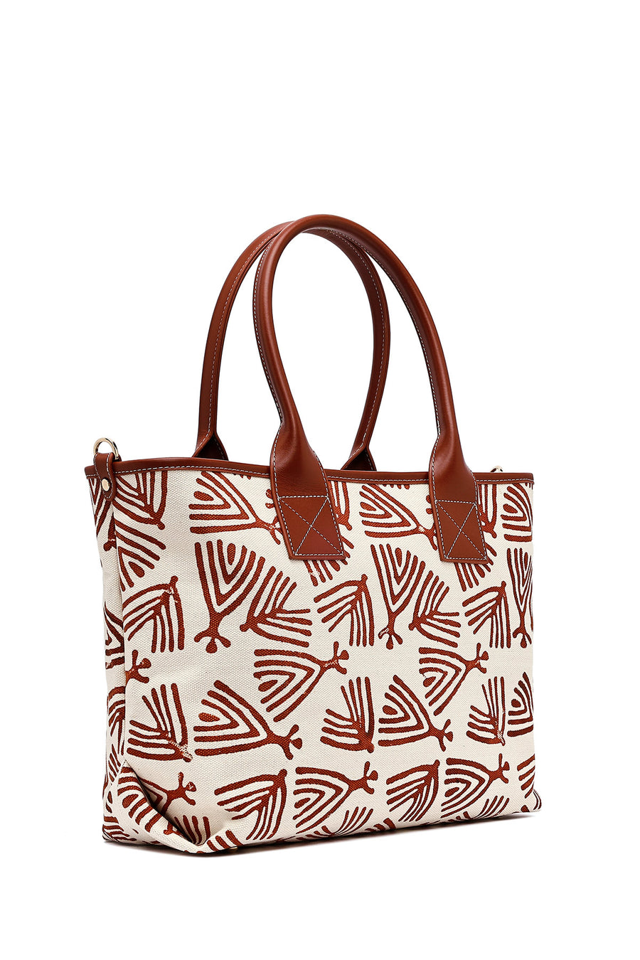 Kastamonu Stone Print Women's Tan Long Strap Patterned Fabric Shoulder Bag