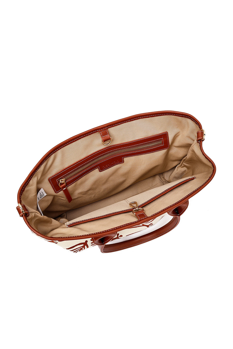 Kastamonu Stone Print Women's Tan Long Strap Patterned Fabric Shoulder Bag