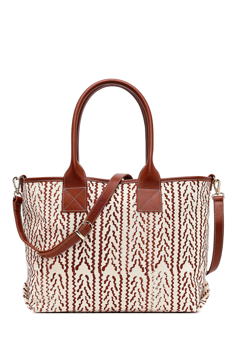 Kastamonu Stone Print Women's Tan Patterned Shoulder Bag 25SBD22546F | Derimod