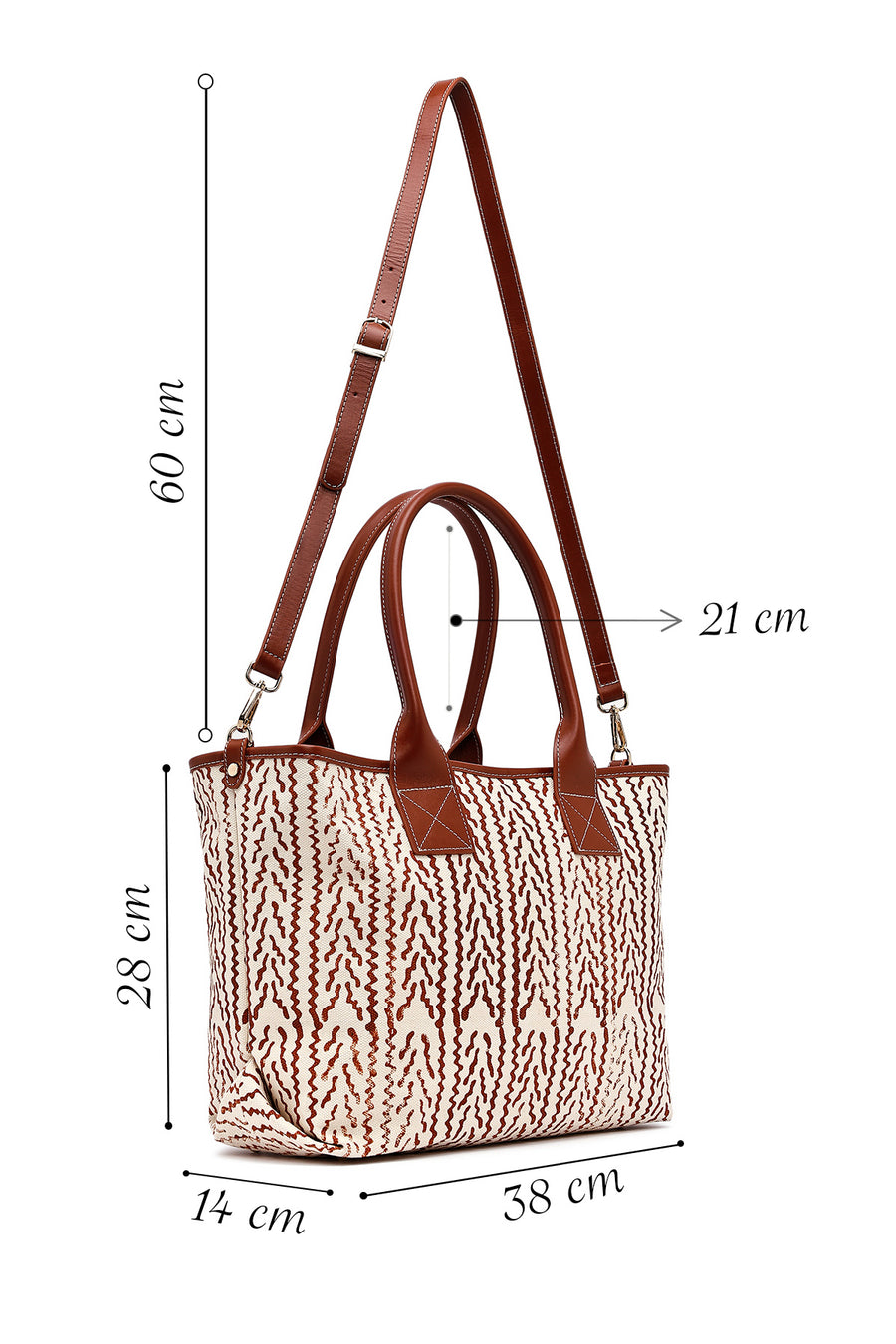 Kastamonu Stone Print Women's Tan Patterned Shoulder Bag
