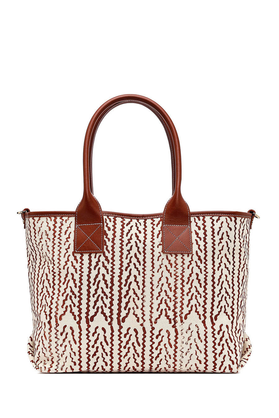 Kastamonu Stone Print Women's Tan Patterned Shoulder Bag