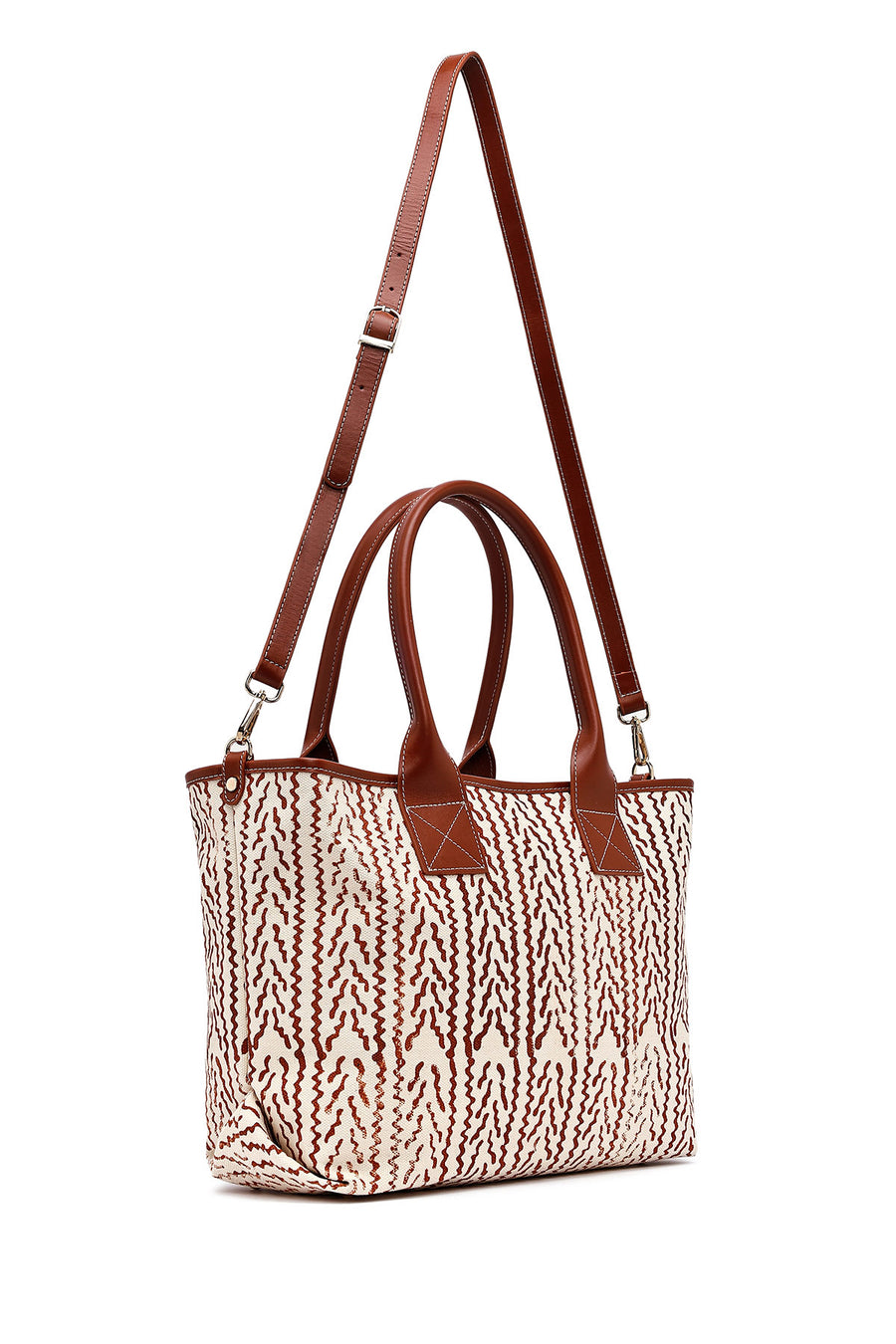 Kastamonu Stone Print Women's Tan Patterned Shoulder Bag