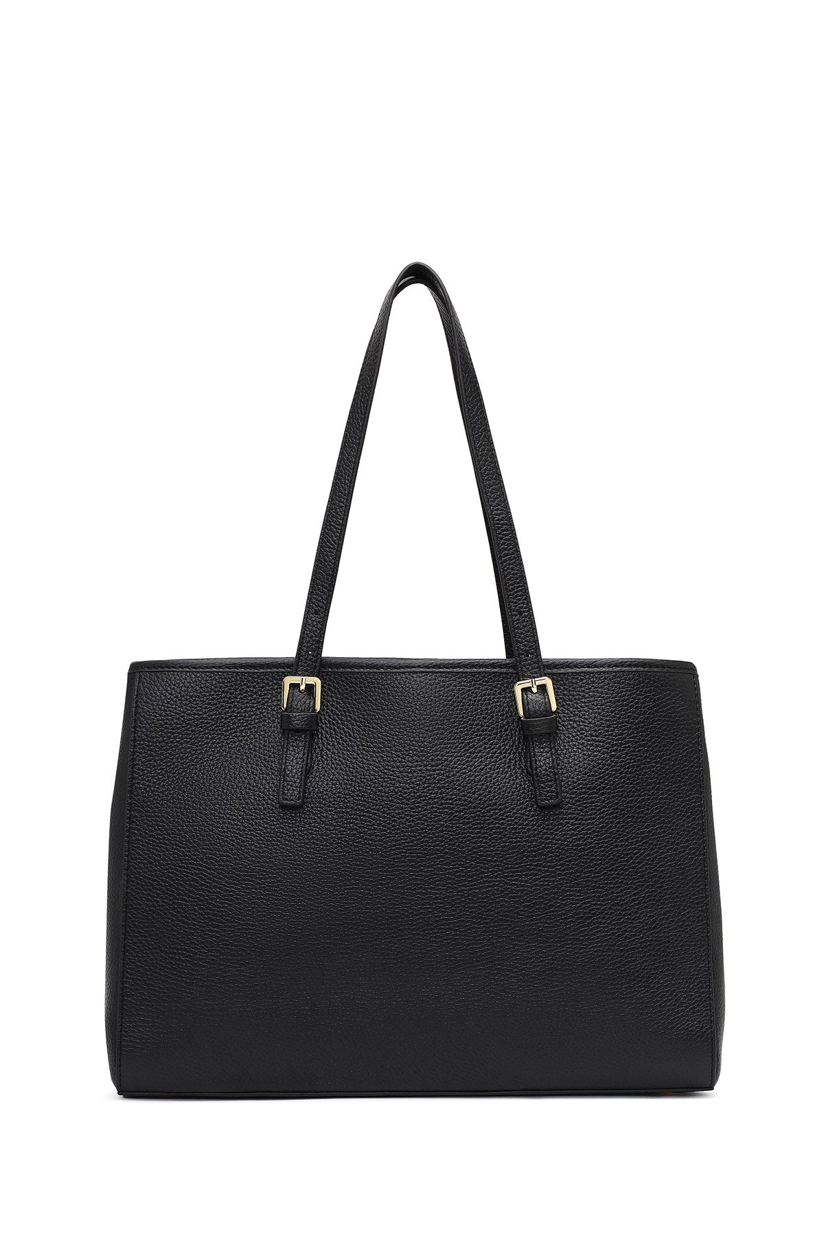 Kadın Siyah Uzun Askılı Deri Omuz Çantası