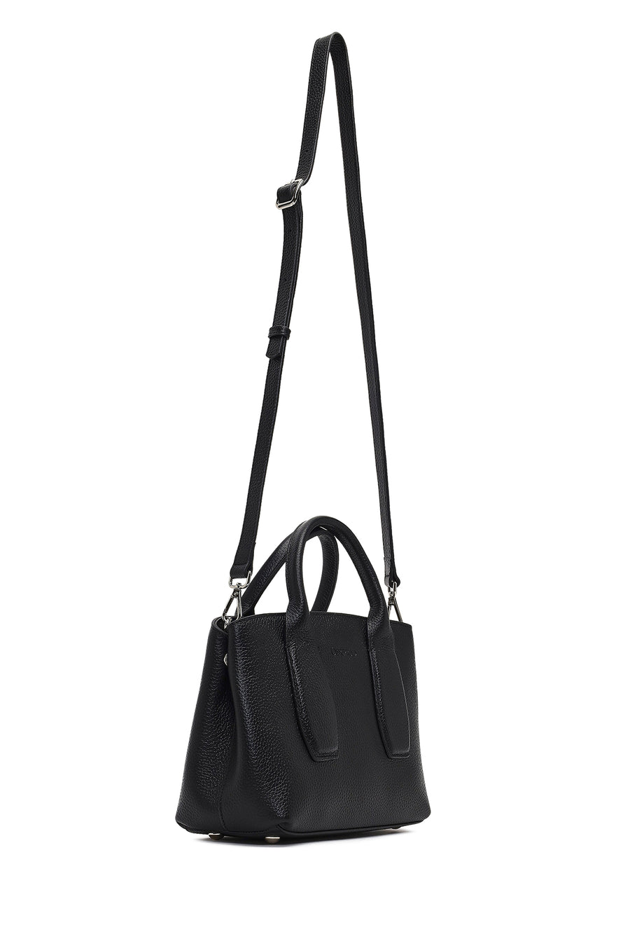 Women's Black Long Strap Classic Leather Shoulder Bag