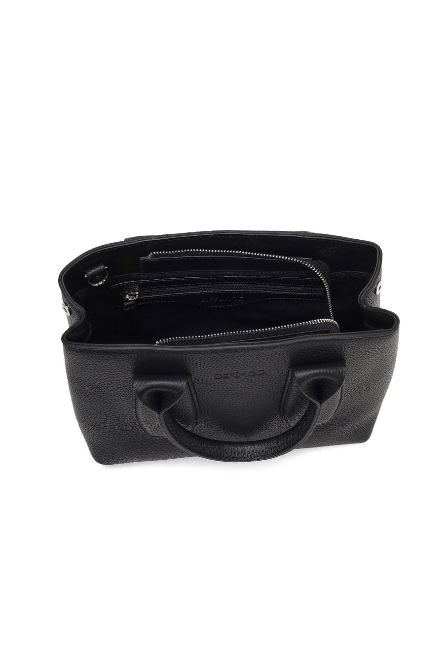 Women's Black Long Strap Classic Leather Shoulder Bag