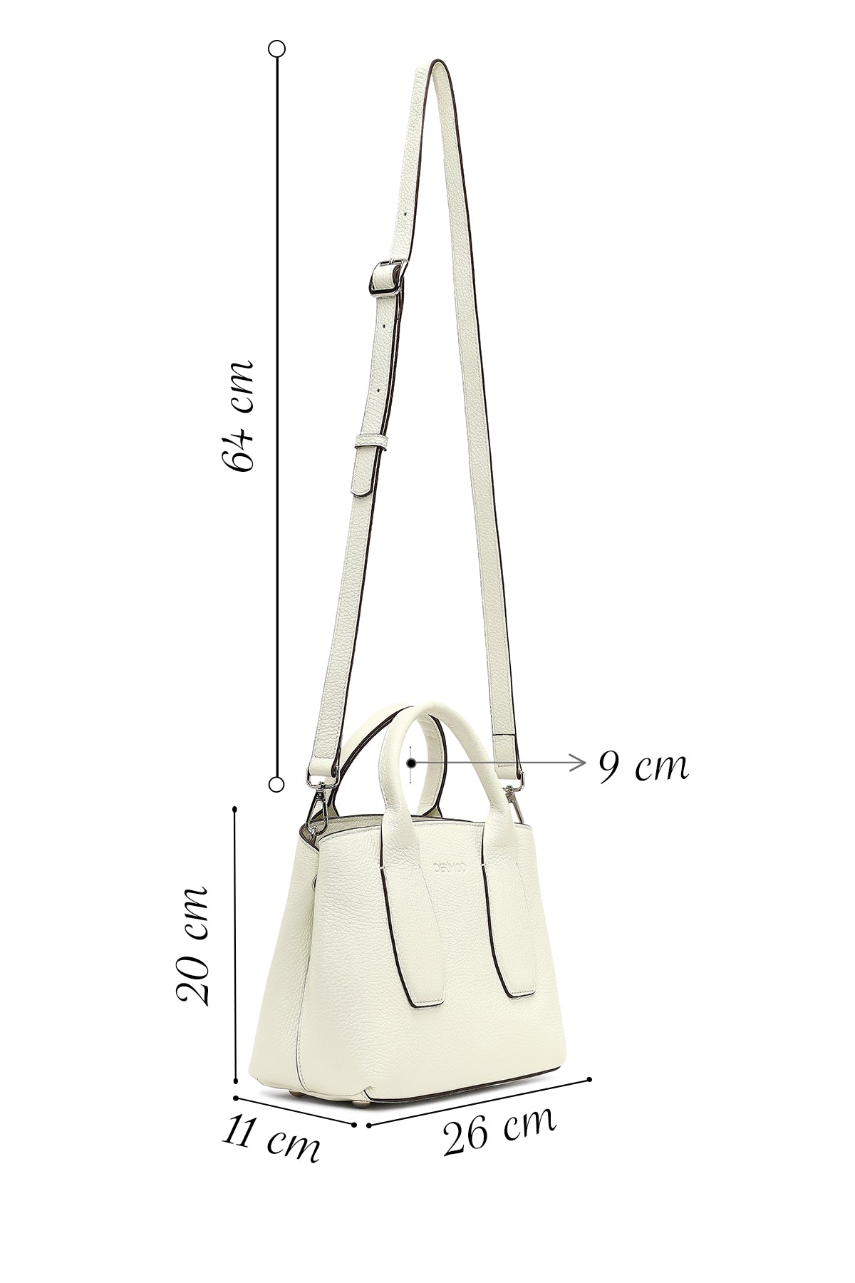Kadın Krem Uzun Askılı Klasik Deri Kol Çantası