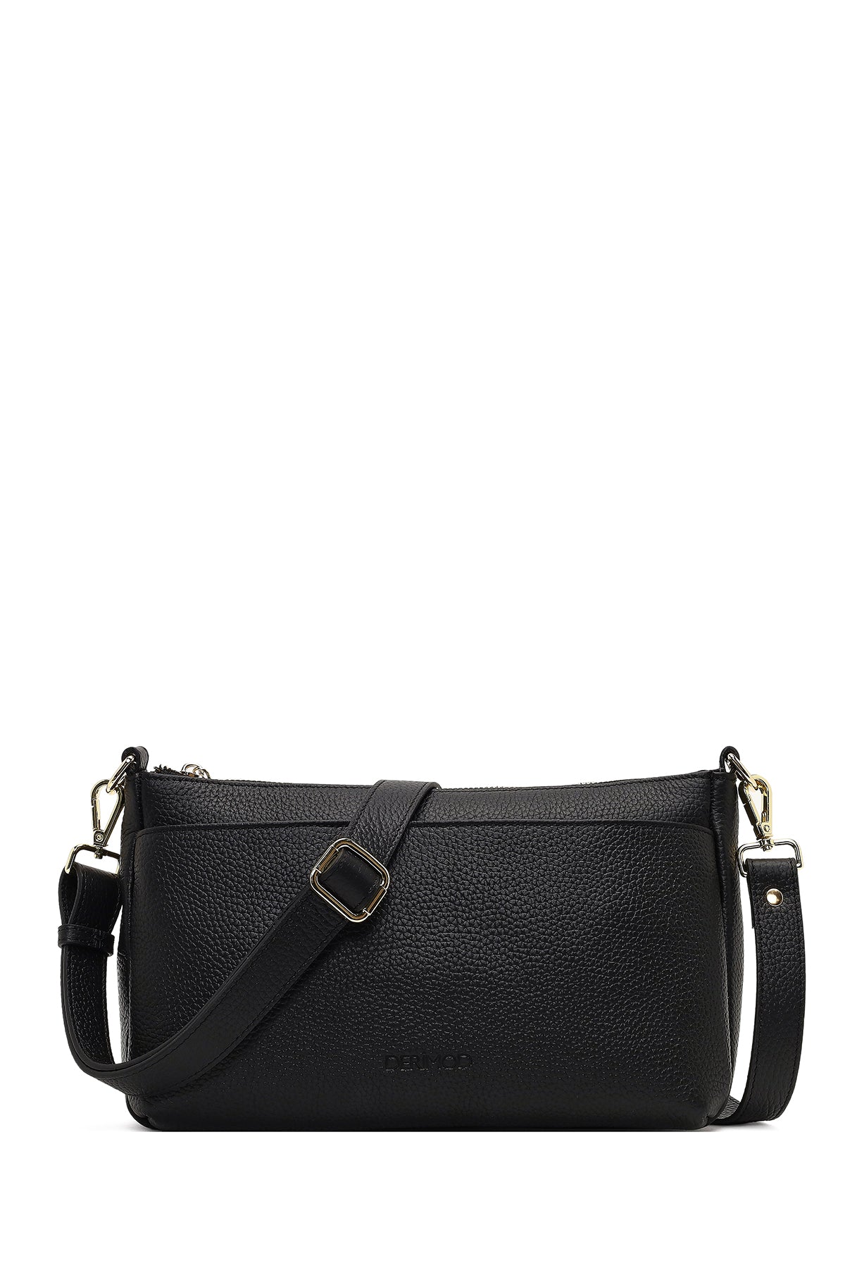 Kadın Siyah Uzun Askılı Deri Kol Çantası
