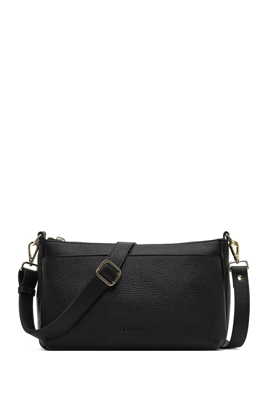 Women's Black Long Strap Leather Shoulder Bag 25SBD2312FT | Derimod