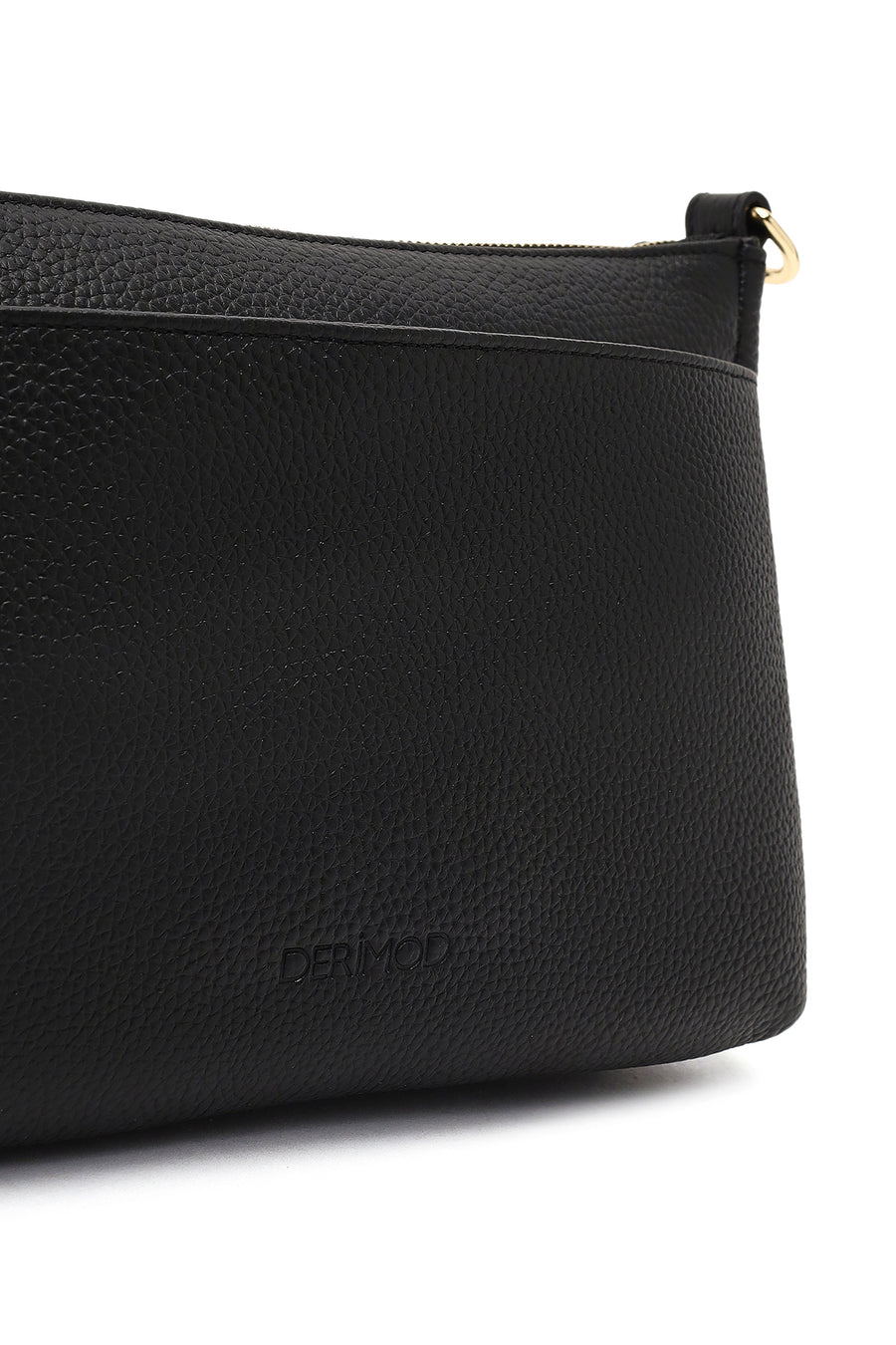Women's Black Long Strap Leather Shoulder Bag