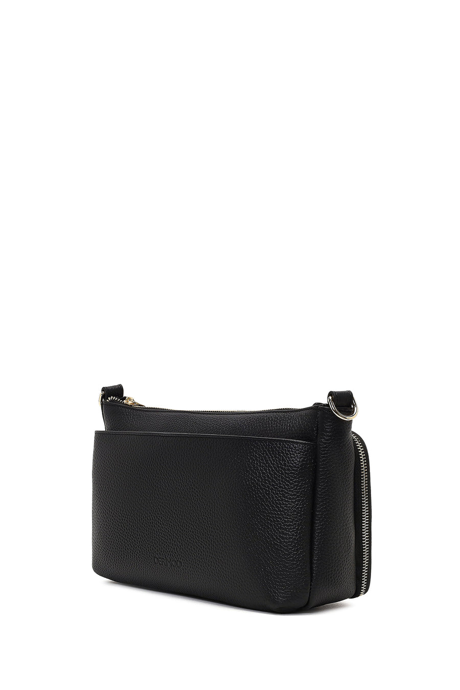 Women's Black Long Strap Leather Shoulder Bag