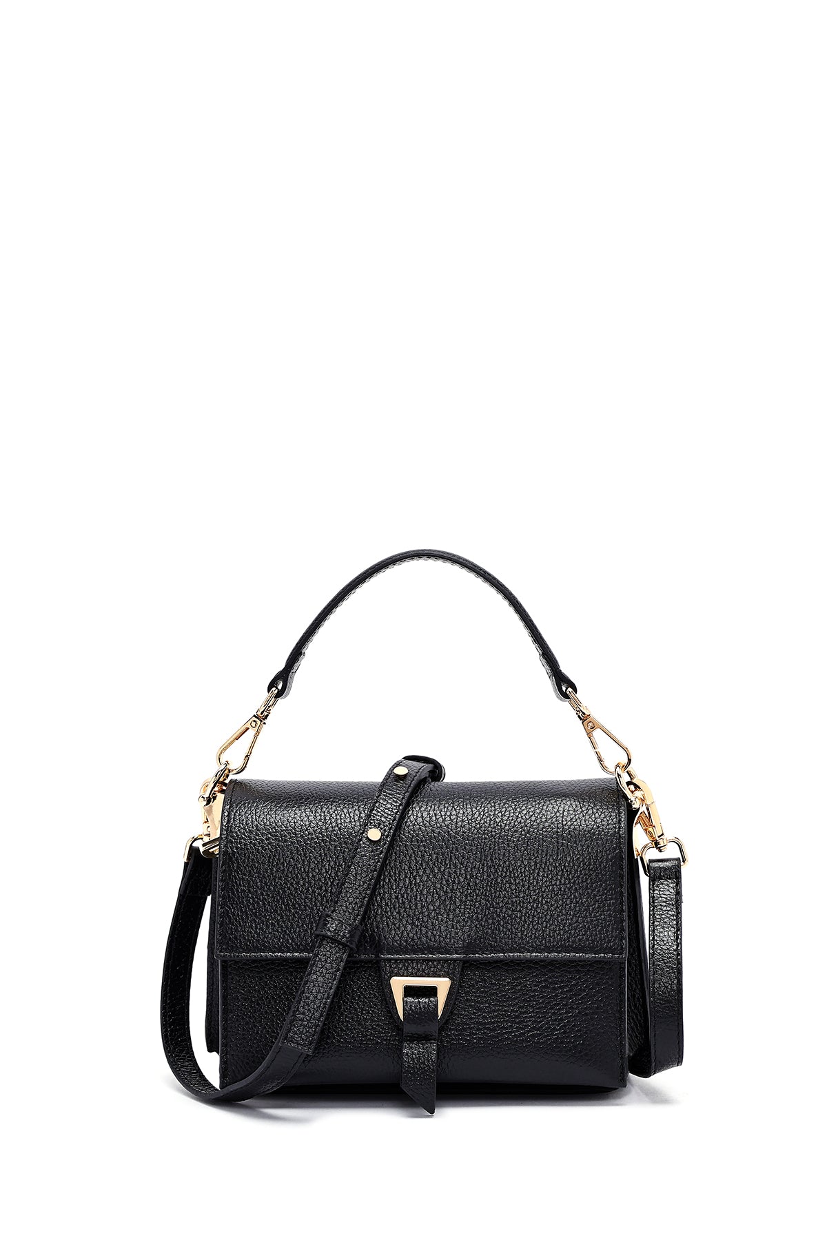 Woman Black Long Strap Leather Mini Crossbody Bag 25SBD2350FT | Derimod