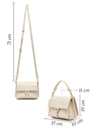 Kadın Krem Uzun Askılı Deri Mini Çapraz Çanta | Derimod