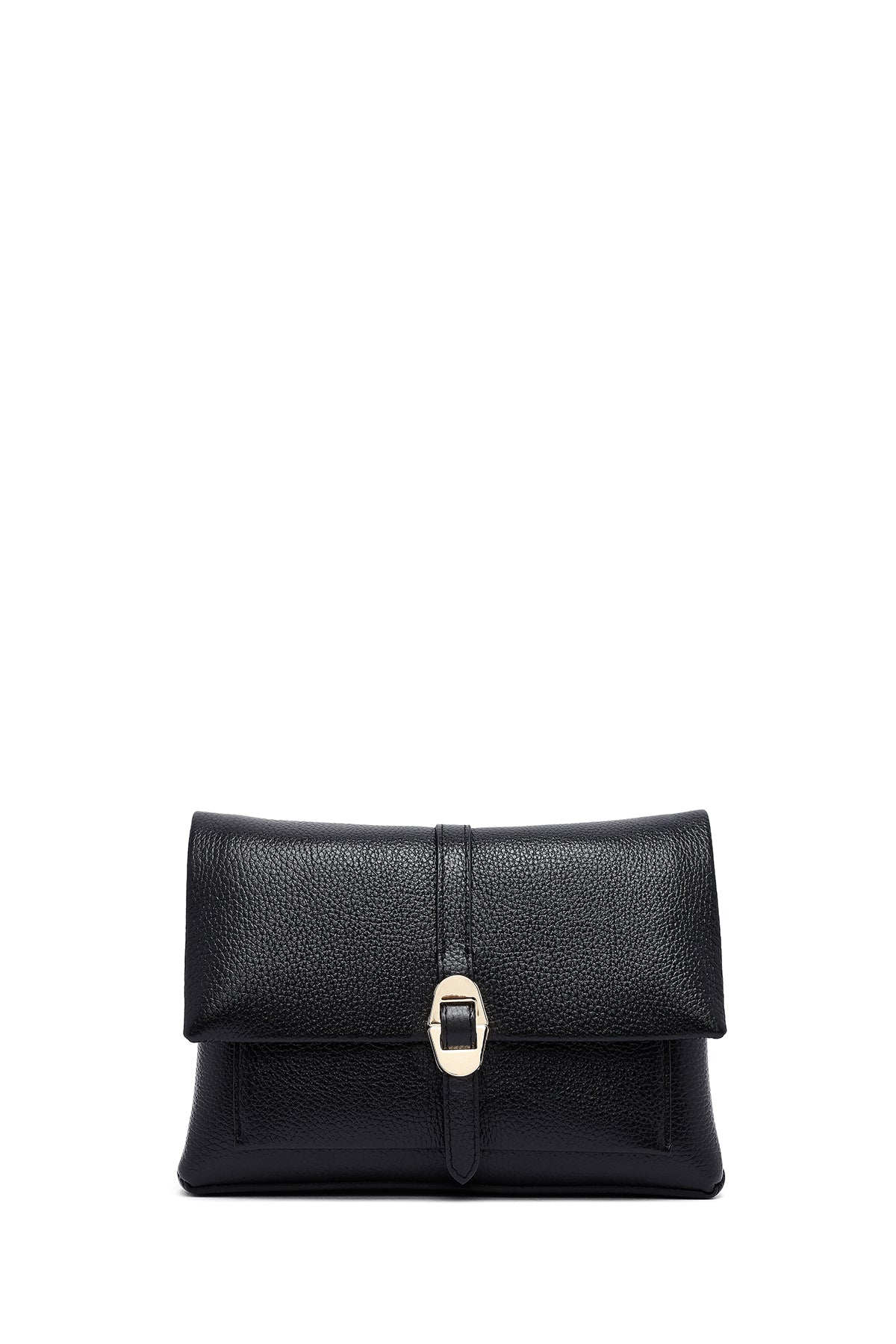 Kadın Siyah Uzun Askılı Deri Çapraz Çanta