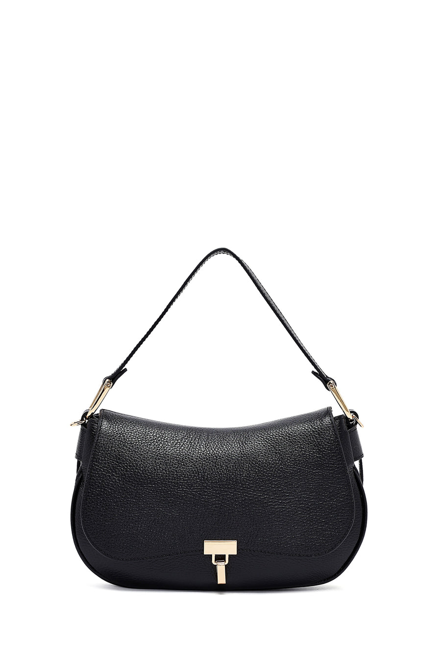 Woman Black Long Strap Leather Shoulder bag