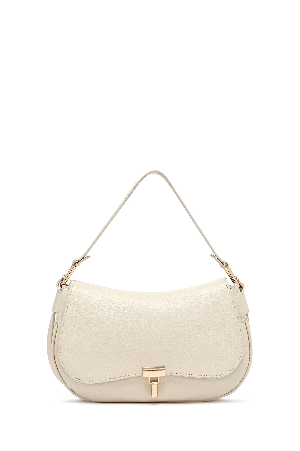 Kadın Krem Uzun Askılı Deri Omuz Çantası