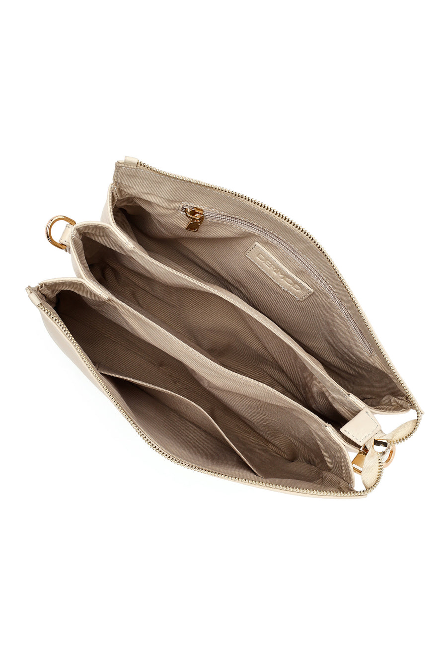 Woman Beige Long Strap Leather Shoulder bag