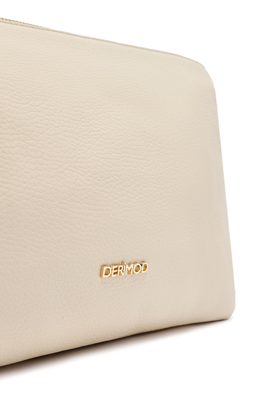 Woman Beige Long Strap Leather Shoulder bag
