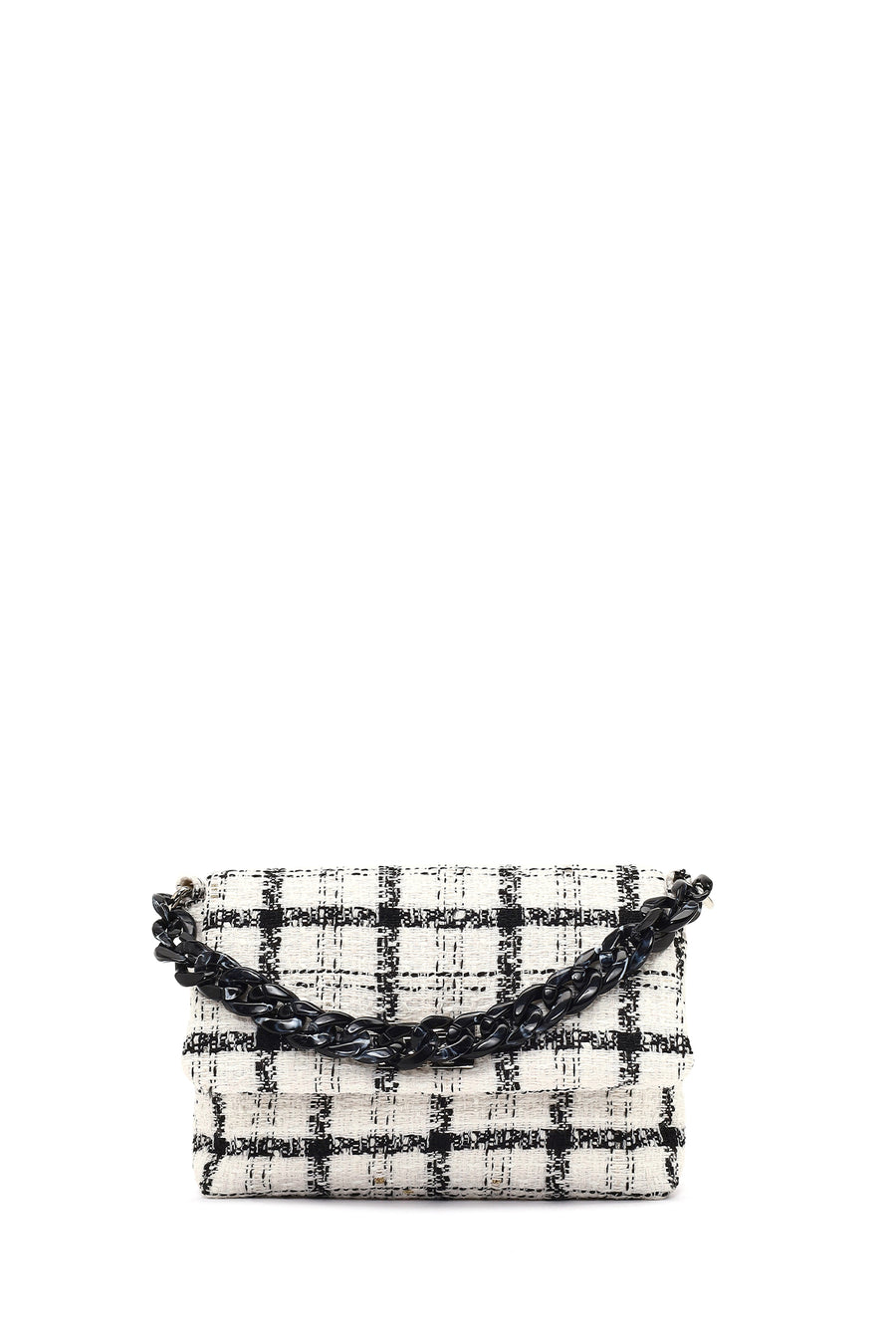 Women's White Long Strapped Patterned Fabric Crossbody Bag