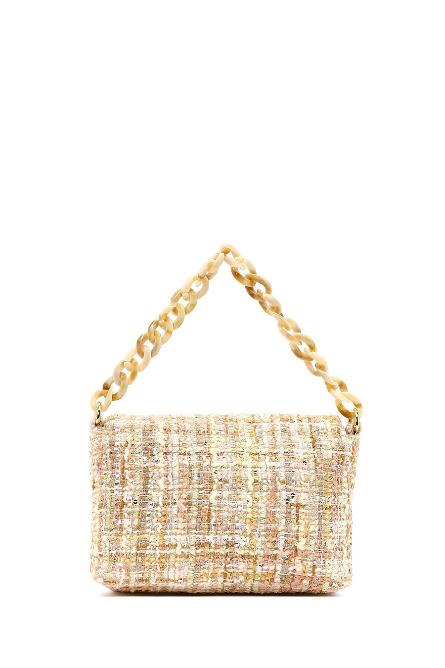 Women's Pink Long Strapped Patterned Fabric Crossbody Bag