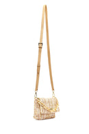 Kadın Pembe Uzun Askılı Desenli Kumaş Çapraz Çanta | Derimod