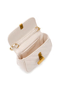 Kadın Krem Uzun Askılı Kapitone Mini Çapraz Çanta | Derimod