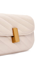 Kadın Krem Uzun Askılı Kapitone Mini Çapraz Çanta | Derimod