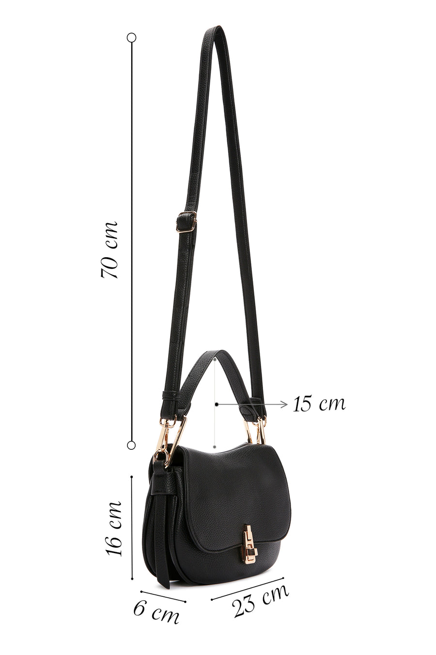 Women's Black Long Strap Shoulder Bag