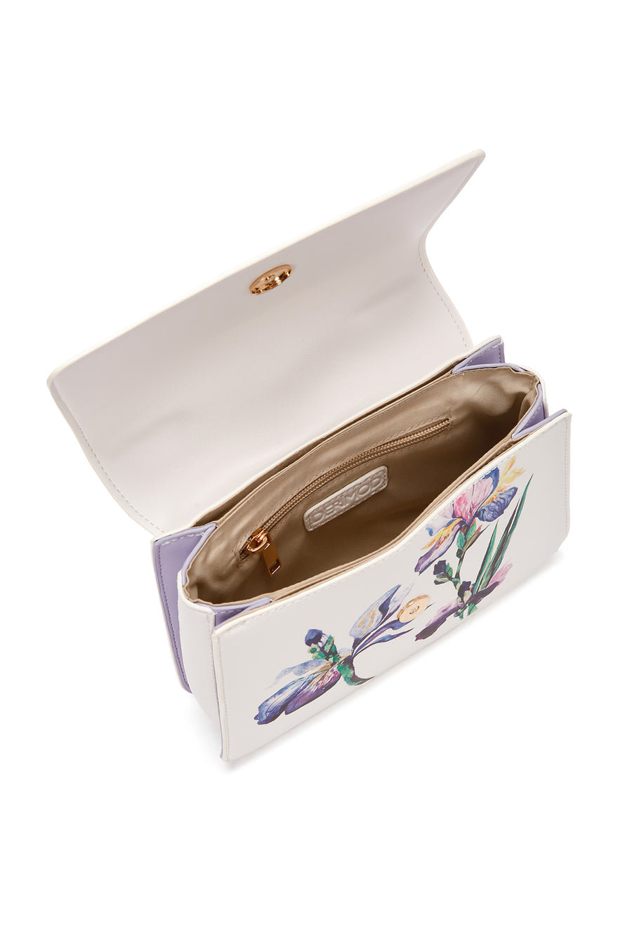 Women's White Long Strap Patterned Handbag