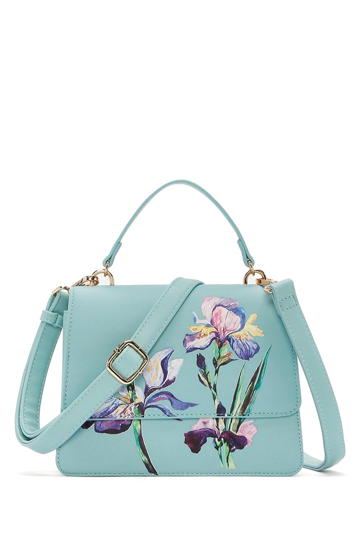 Kadın Mavi Uzun Askılı Desenli Kol Çantası