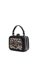 Kadın Siyah Uzun Askılı Taşlı Kol Çantası | Derimod