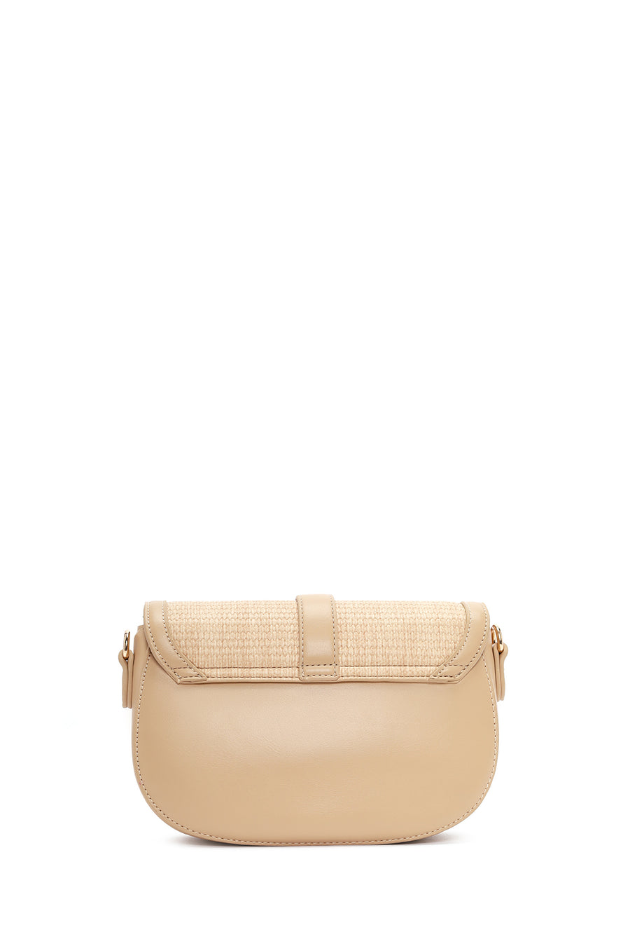 Women's Beige Long Strap Mini Straw Shoulder Bag