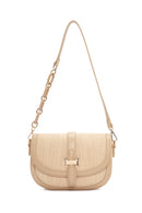Women's Beige Long Strap Mini Straw Shoulder Bag | Derimod