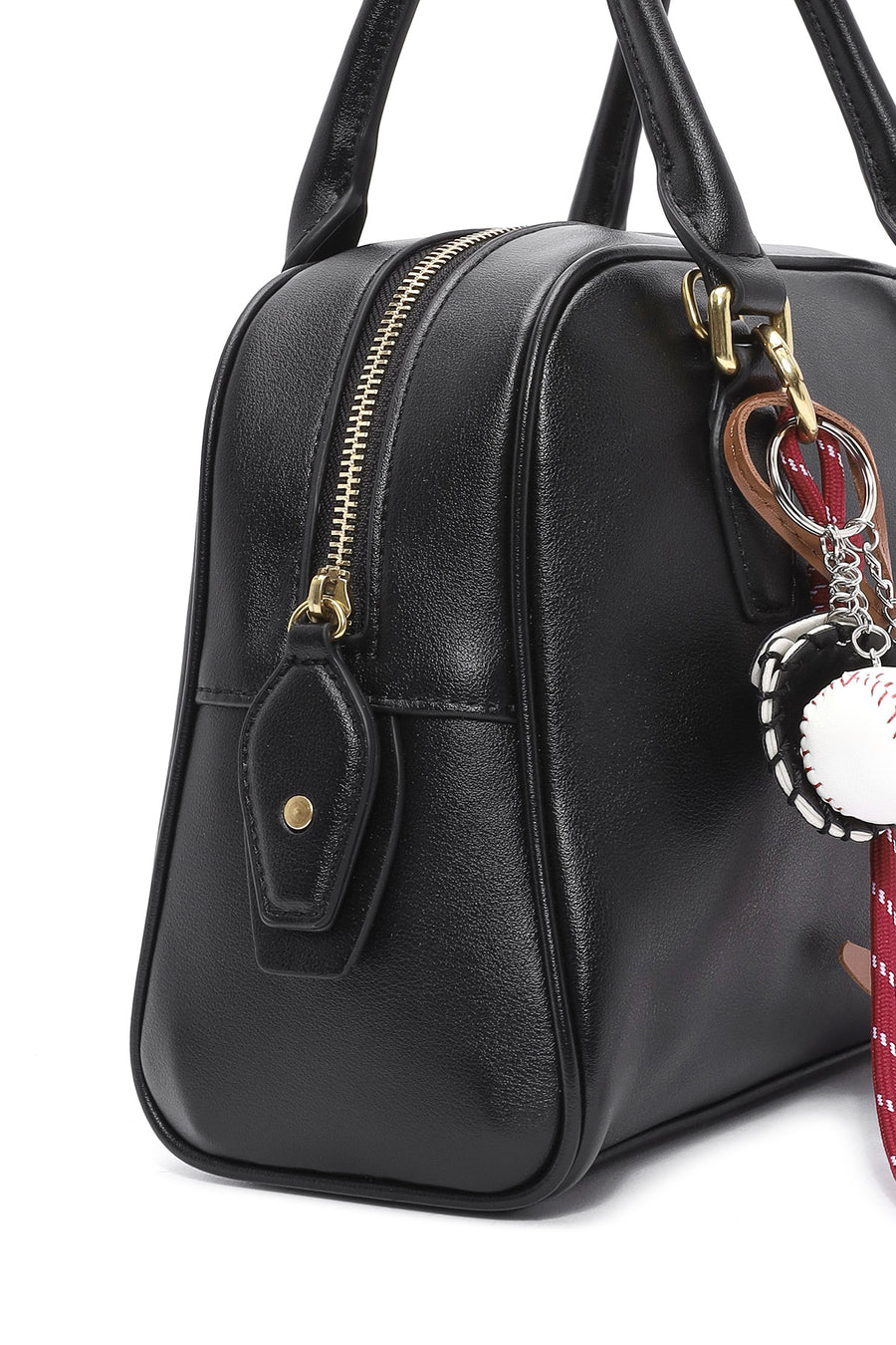Women's Black Long Strap Accessory Leather Handbag