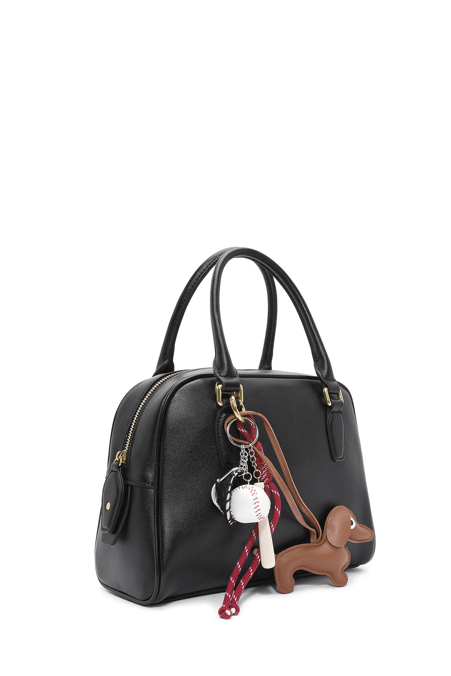 Women's Black Long Strap Accessory Leather Handbag