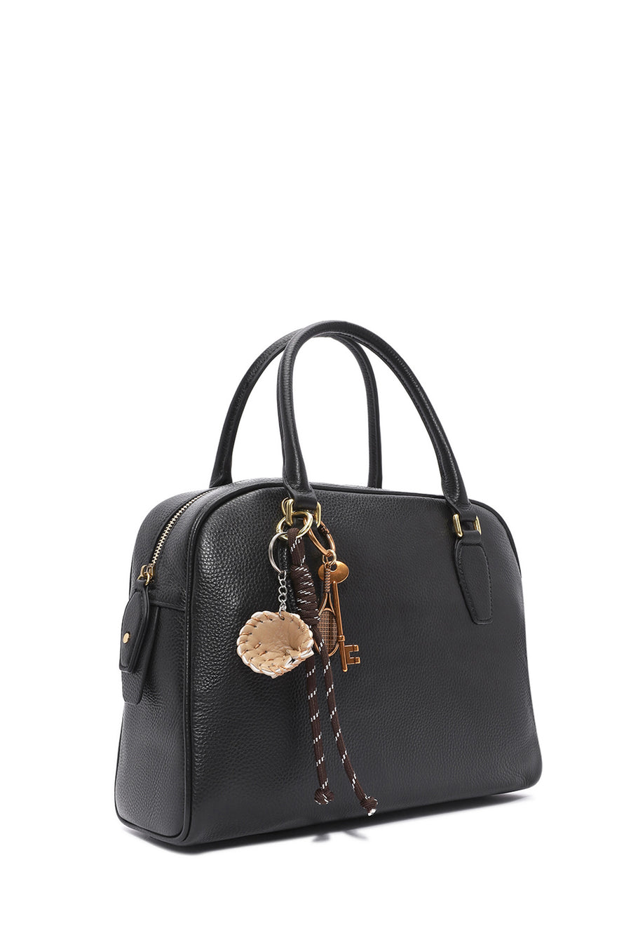Women's Black Long Strap Accessory Leather Handbag