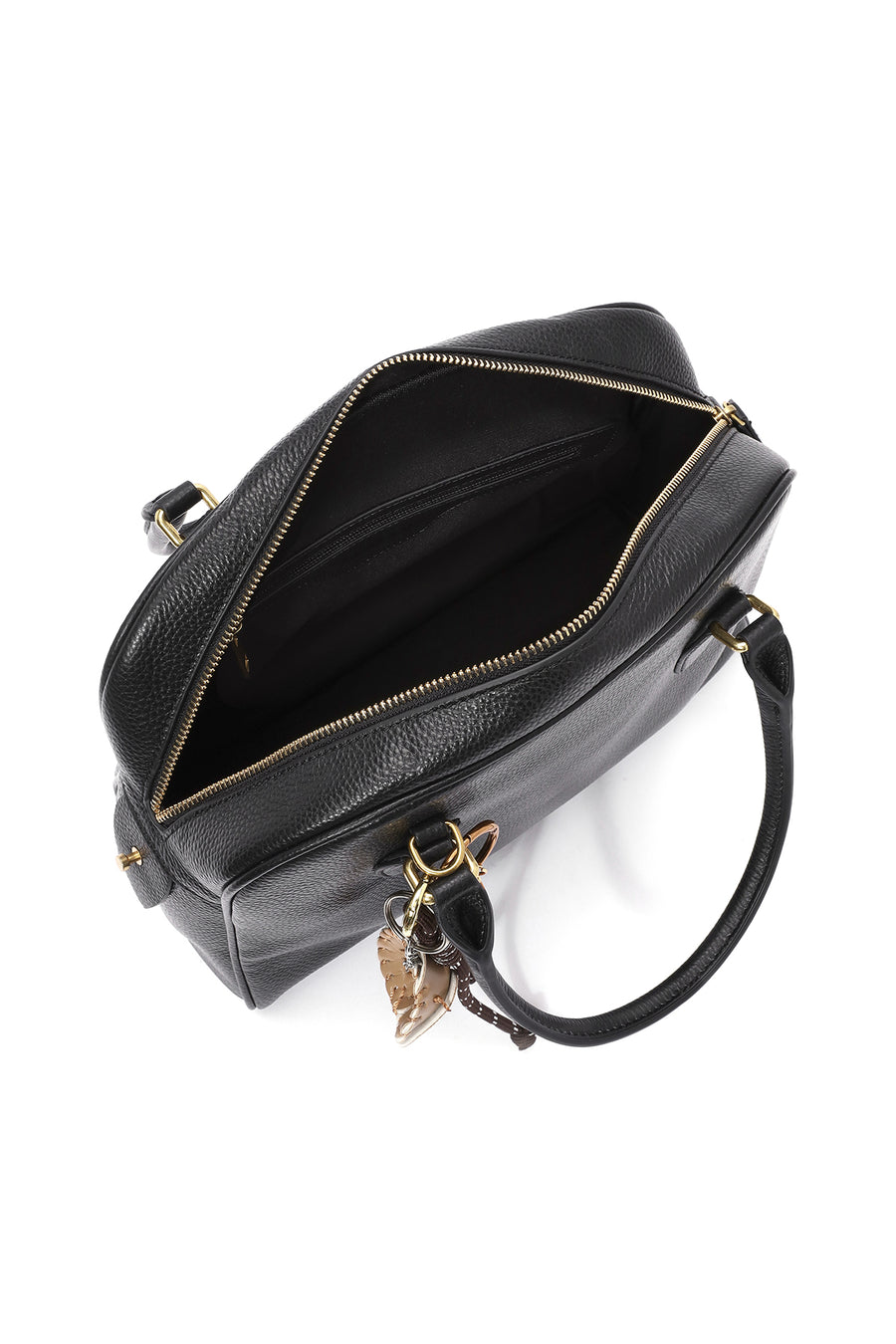 Women's Black Long Strap Accessory Leather Handbag