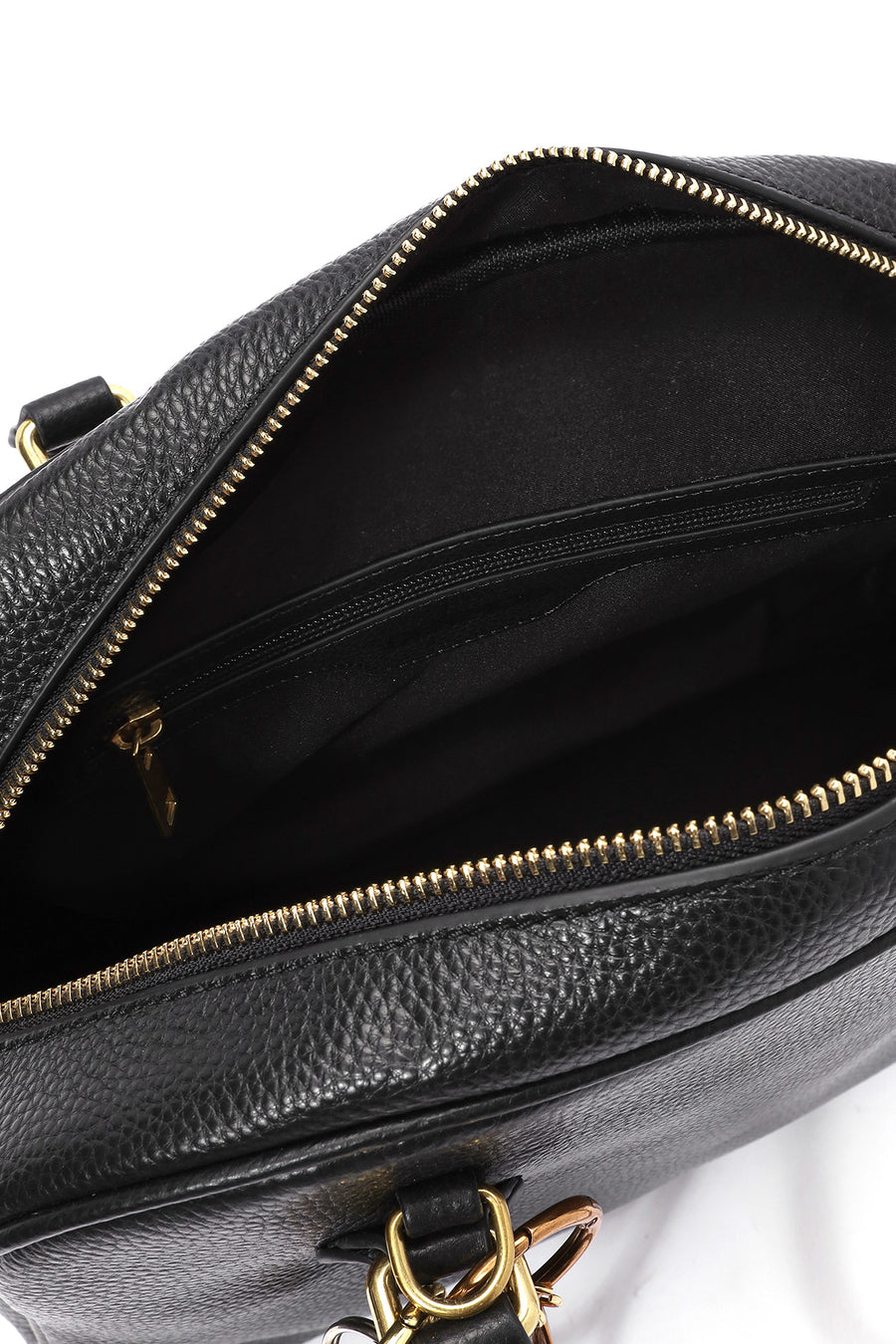 Women's Black Long Strap Accessory Leather Handbag