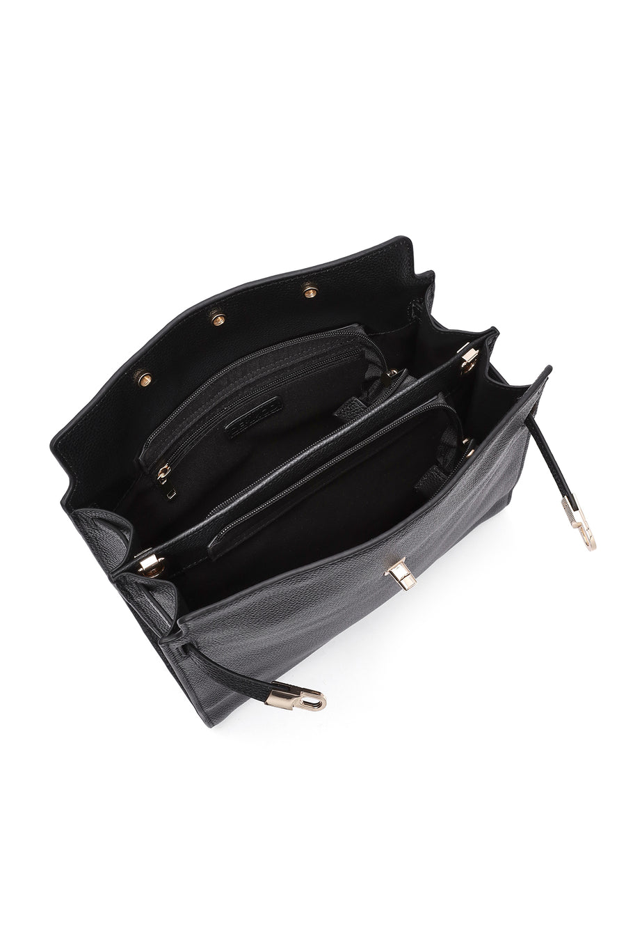 Women's Black Long Strap Classic Leather Shoulder Bag