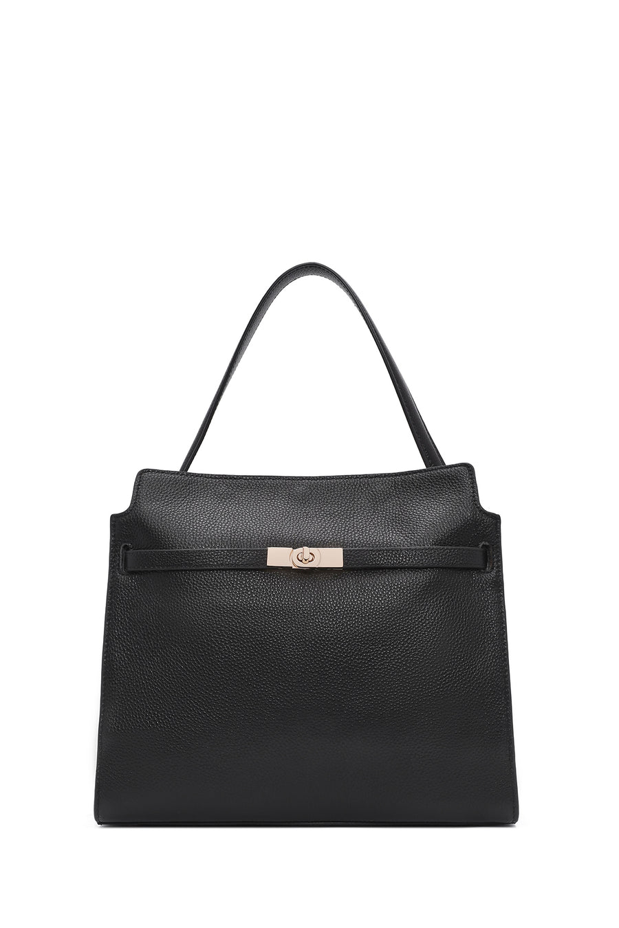 Women's Black Long Strap Classic Leather Shoulder Bag