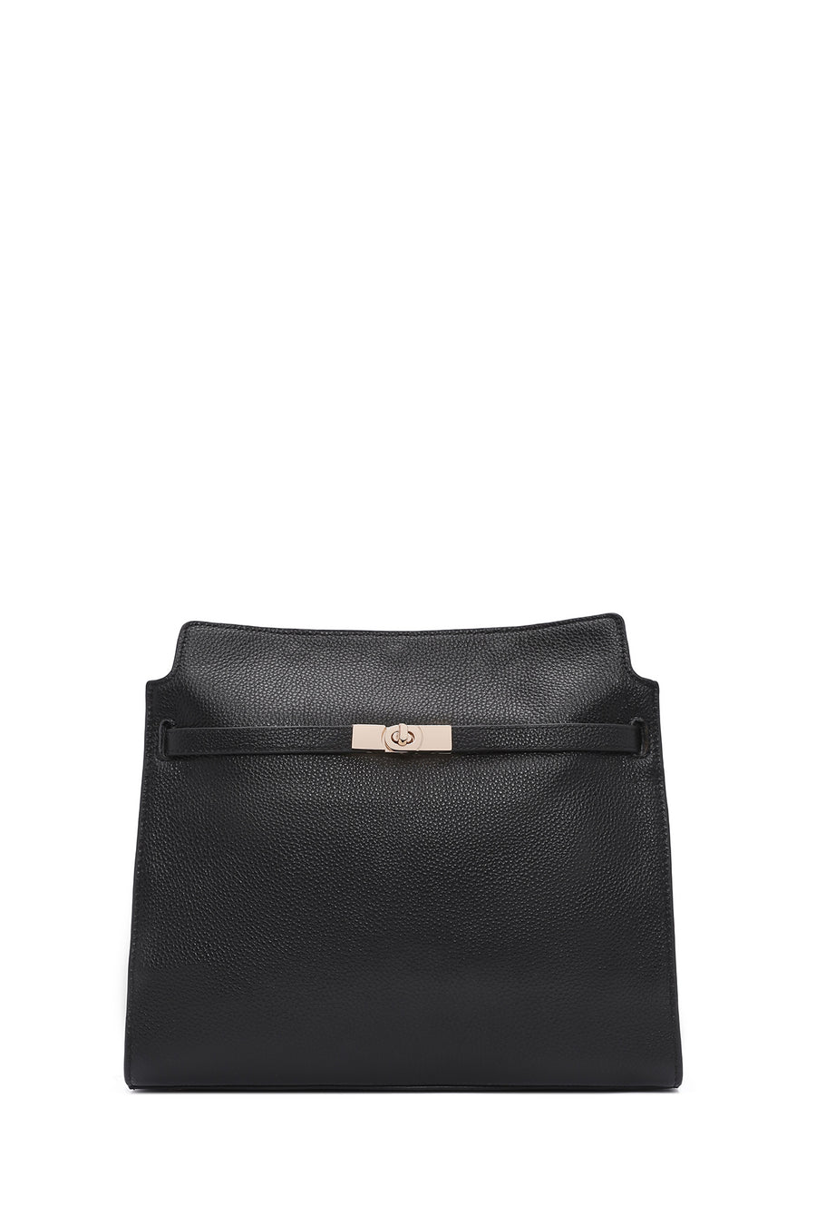 Women's Black Long Strap Classic Leather Shoulder Bag